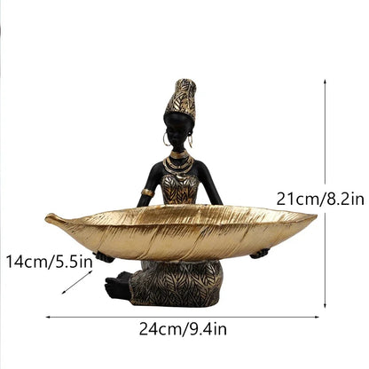 Elegant African Queen Resin Tray