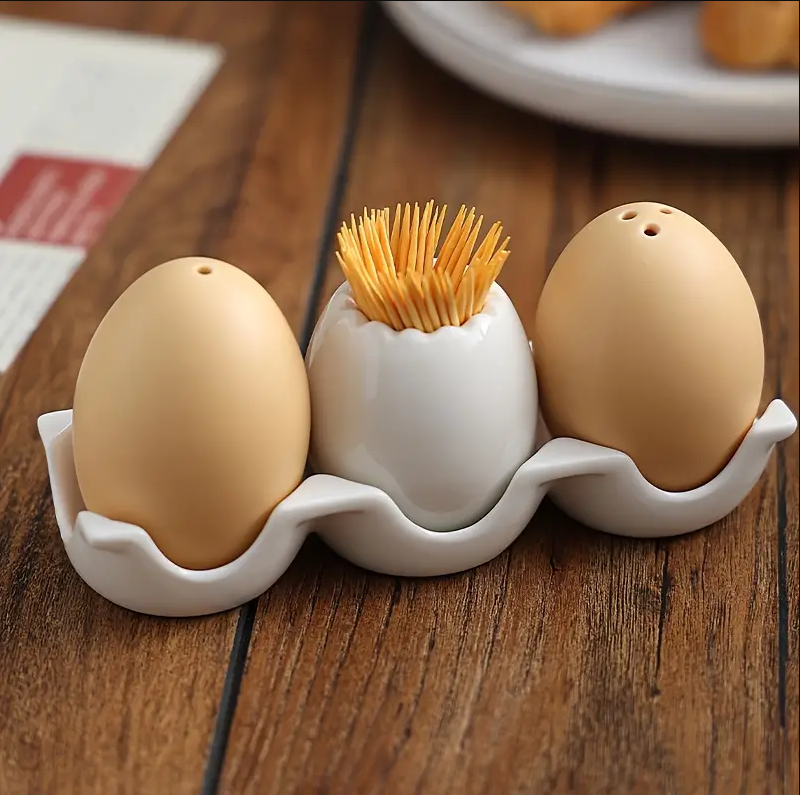 Egg-Shaped Salt & Pepper Shakers