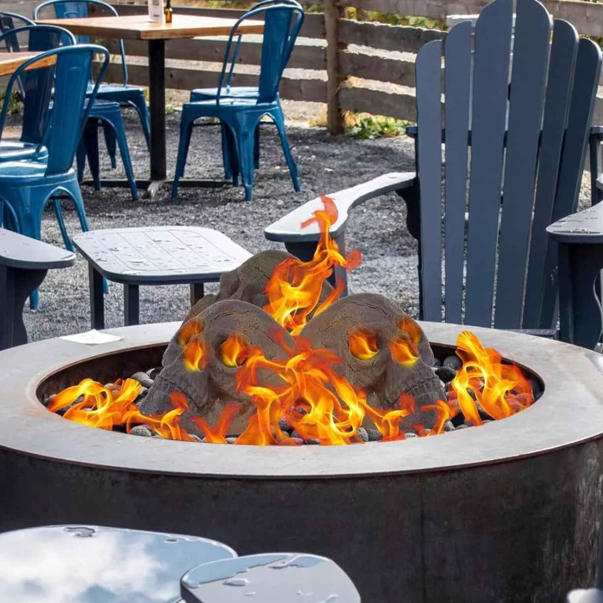 Flaming Fire Pit Skulls 6-Pack