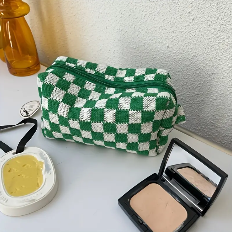 Modern Checkered Vanity Bag