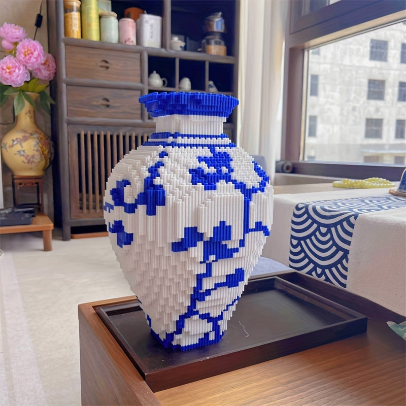 Mosaic Blue Building Block Vase