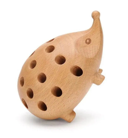 Wooden Hedgehog Pen Holder