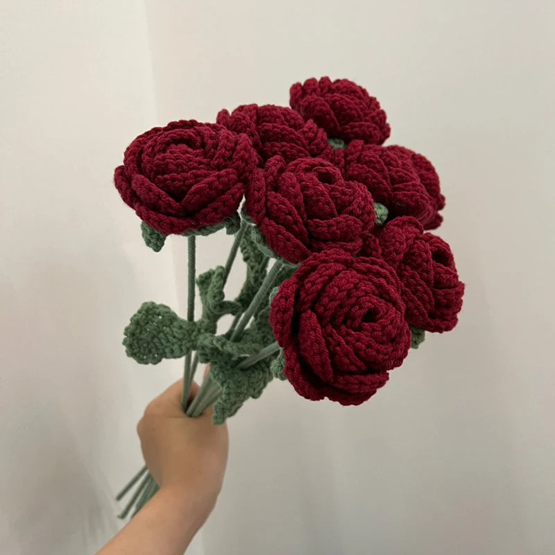 Everlasting Bloom Knitted Rose Bouquet