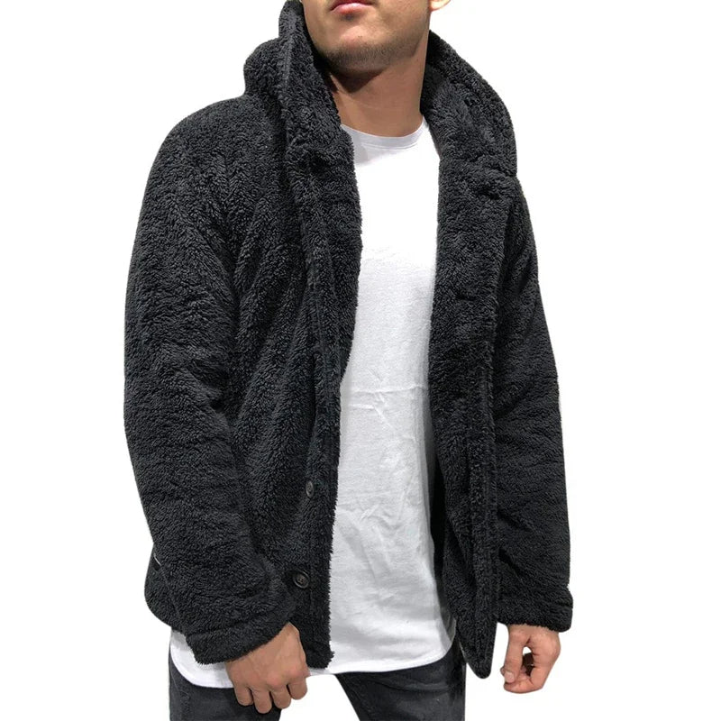 Men's Hooded Teddy Cardigan