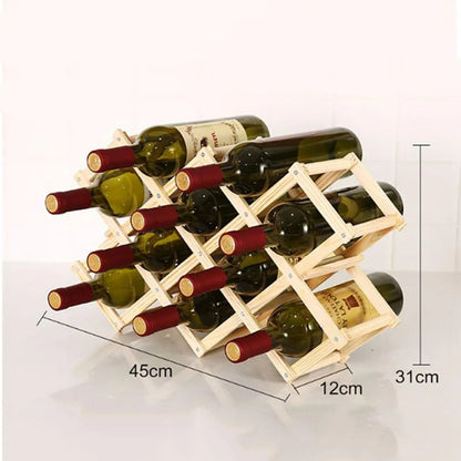 Collapsible Wooden Wine Display Rack