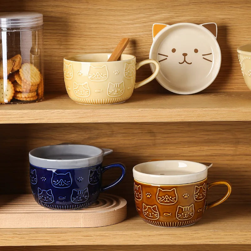 Meow Mug with Matching Dish Lid