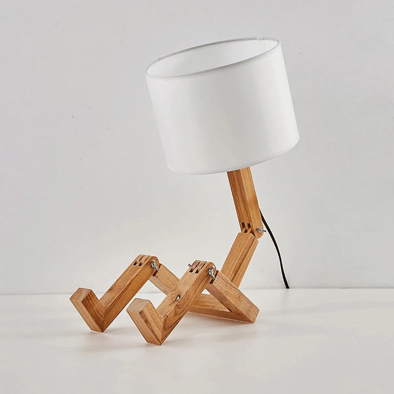 Human Expressions Adjustable Wooden Table Lamp