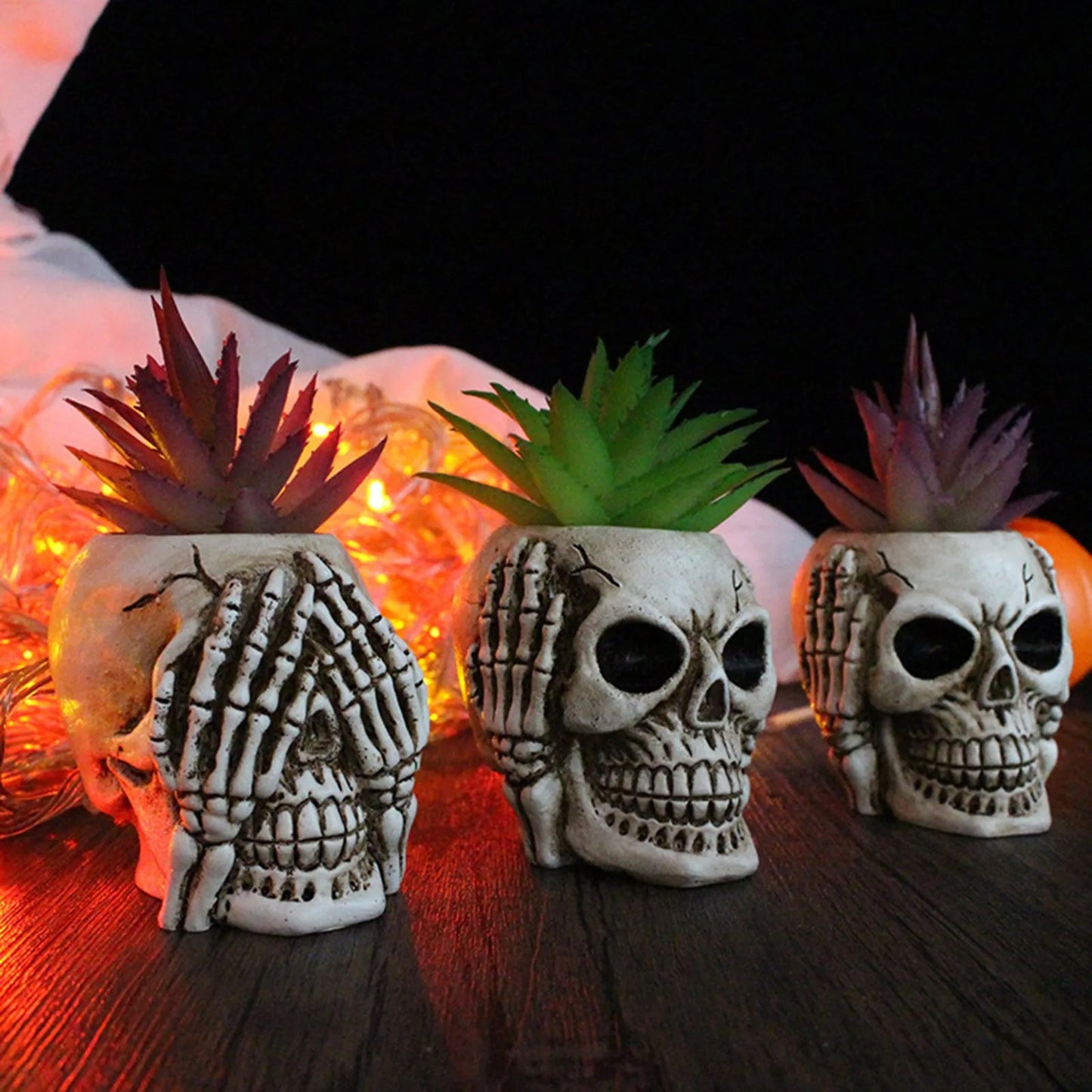 See No Evil Trio Skull Planters