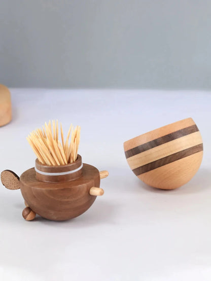 Wooden Bee Toothpick Dispenser