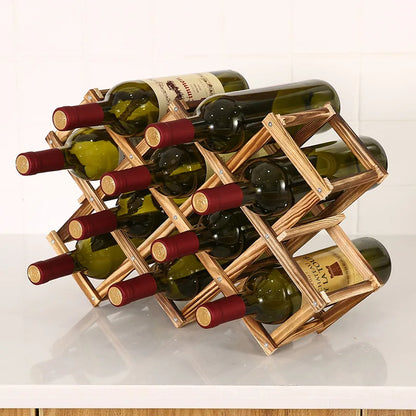 Collapsible Wooden Wine Display Rack