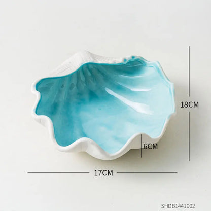 Coastal Charm Ceramic Shell Tray