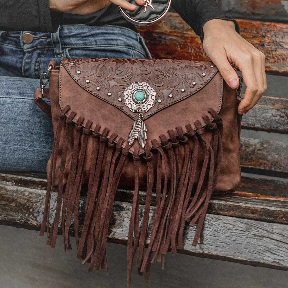 Navaho Dream Leather Fringe Bag