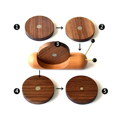 Artisan Snail Wooden Coaster Set