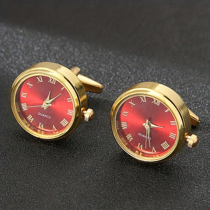 ChronoCuff Signature Watch-Embedded Cufflinks Set