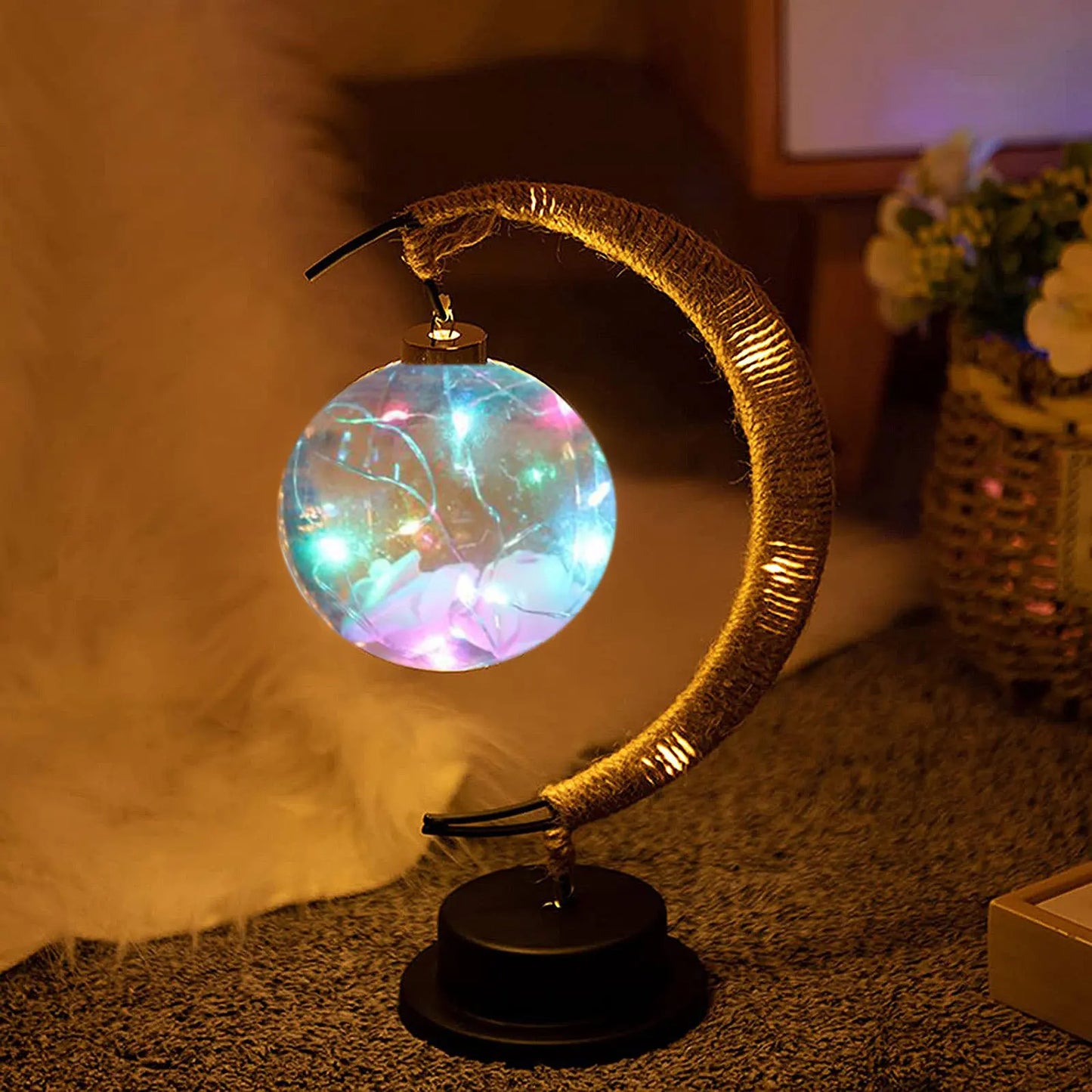 Celestial Glow Hanging Moon Lamp