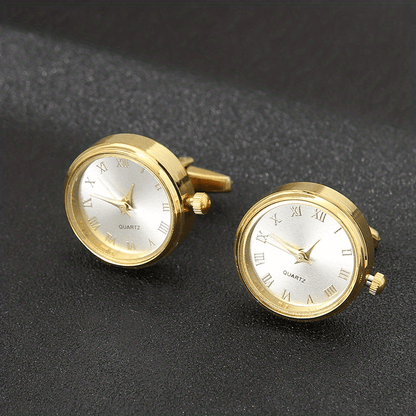 ChronoCuff Signature Watch-Embedded Cufflinks Set