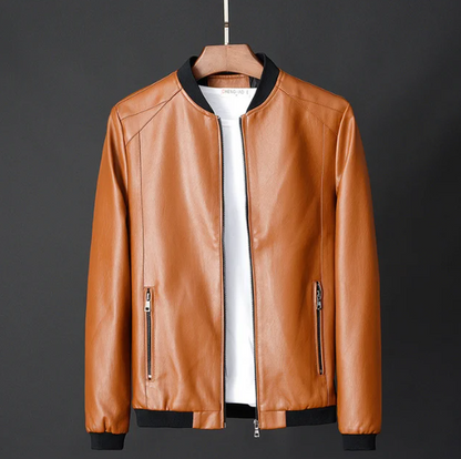 Street Style Leather Bomber Jacket