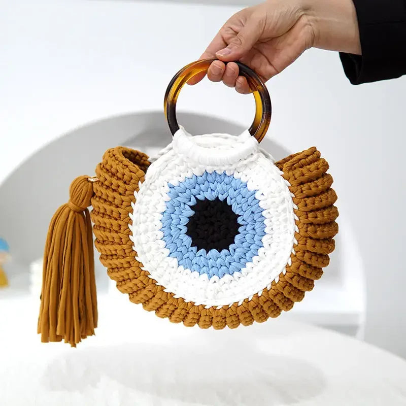 Enchanting Eye Woven Crochet Bag