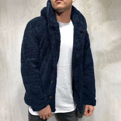 Men's Hooded Teddy Cardigan