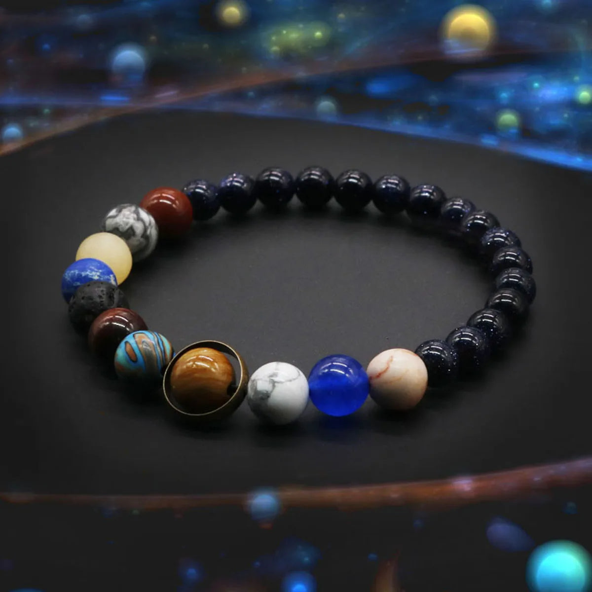 Cosmic Orbit Solar System Beaded Bracelet