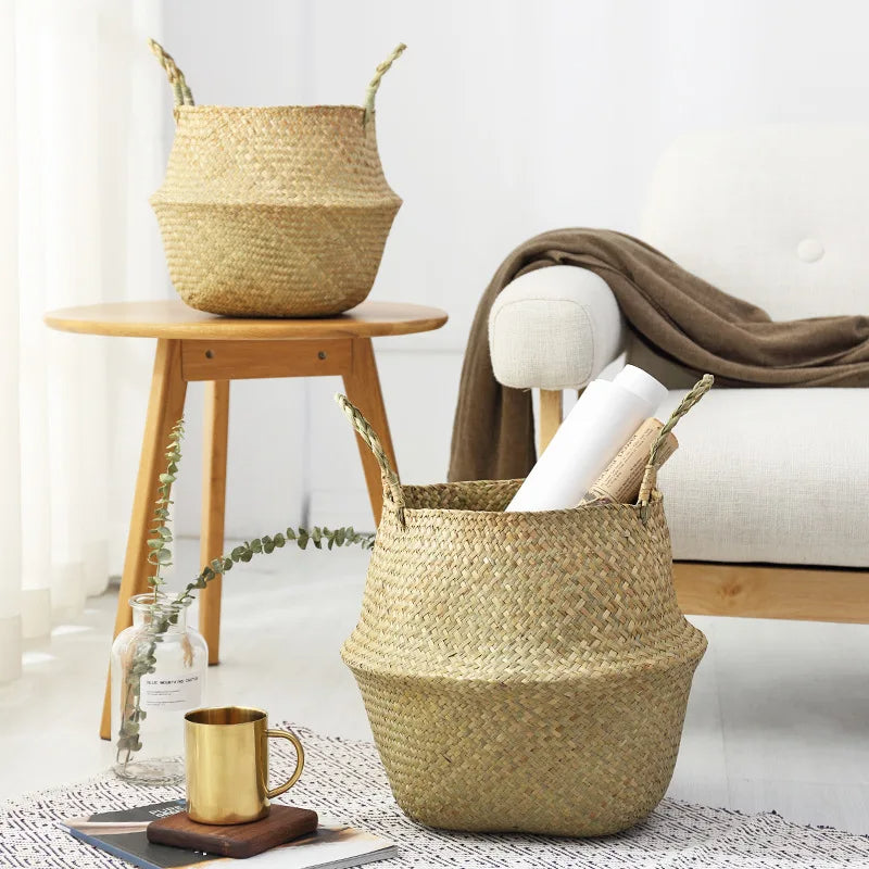 Nature's Nest Hand-Woven Wicker Flowerpot Holder