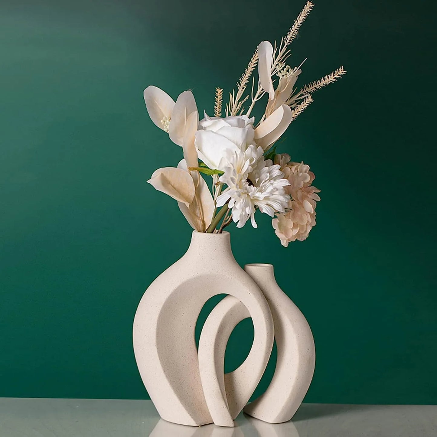 Contemporary Twin Ceramic Vase Set