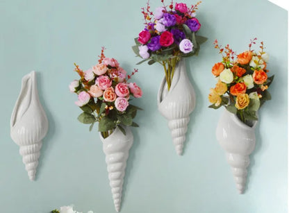 Coastal Charm Seashell Wall Vase