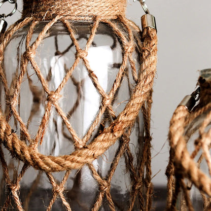 Rustic Hemp Rope Jar