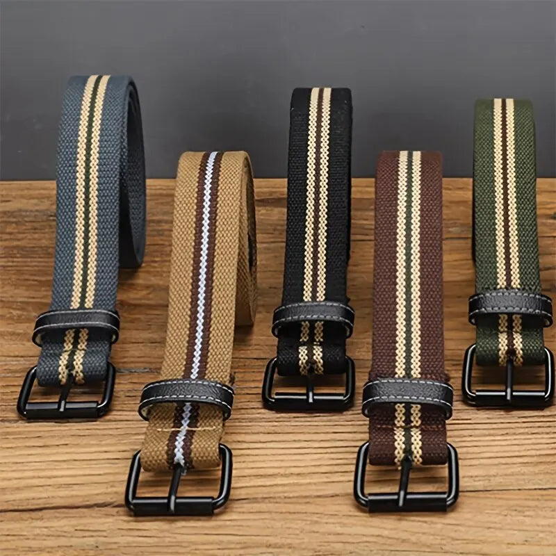 Striped Canvas Belt