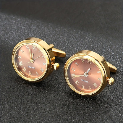 ChronoCuff Signature Watch-Embedded Cufflinks Set