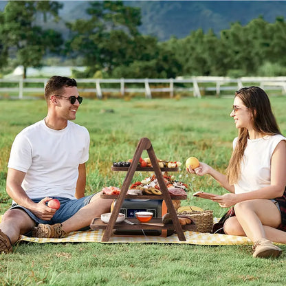 Eleganté Three-Tiered Wooden Serving Tray