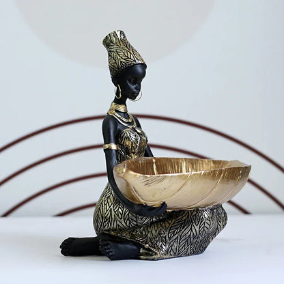 Elegant African Queen Resin Tray