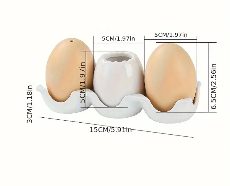 Egg-Shaped Salt & Pepper Shakers