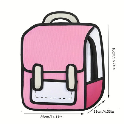 3D Cartoon Canvas Backpack