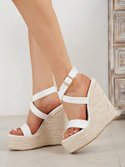 Chic Black Espadrille Wedges