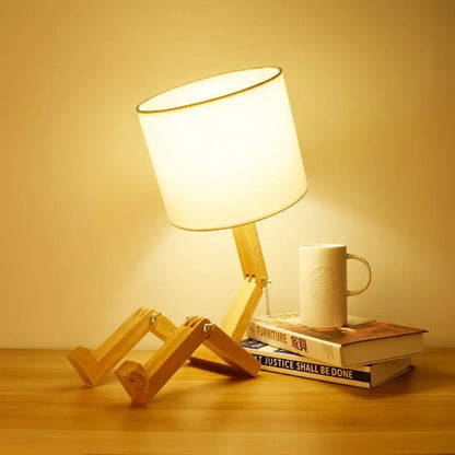 Human Expressions Adjustable Wooden Table Lamp