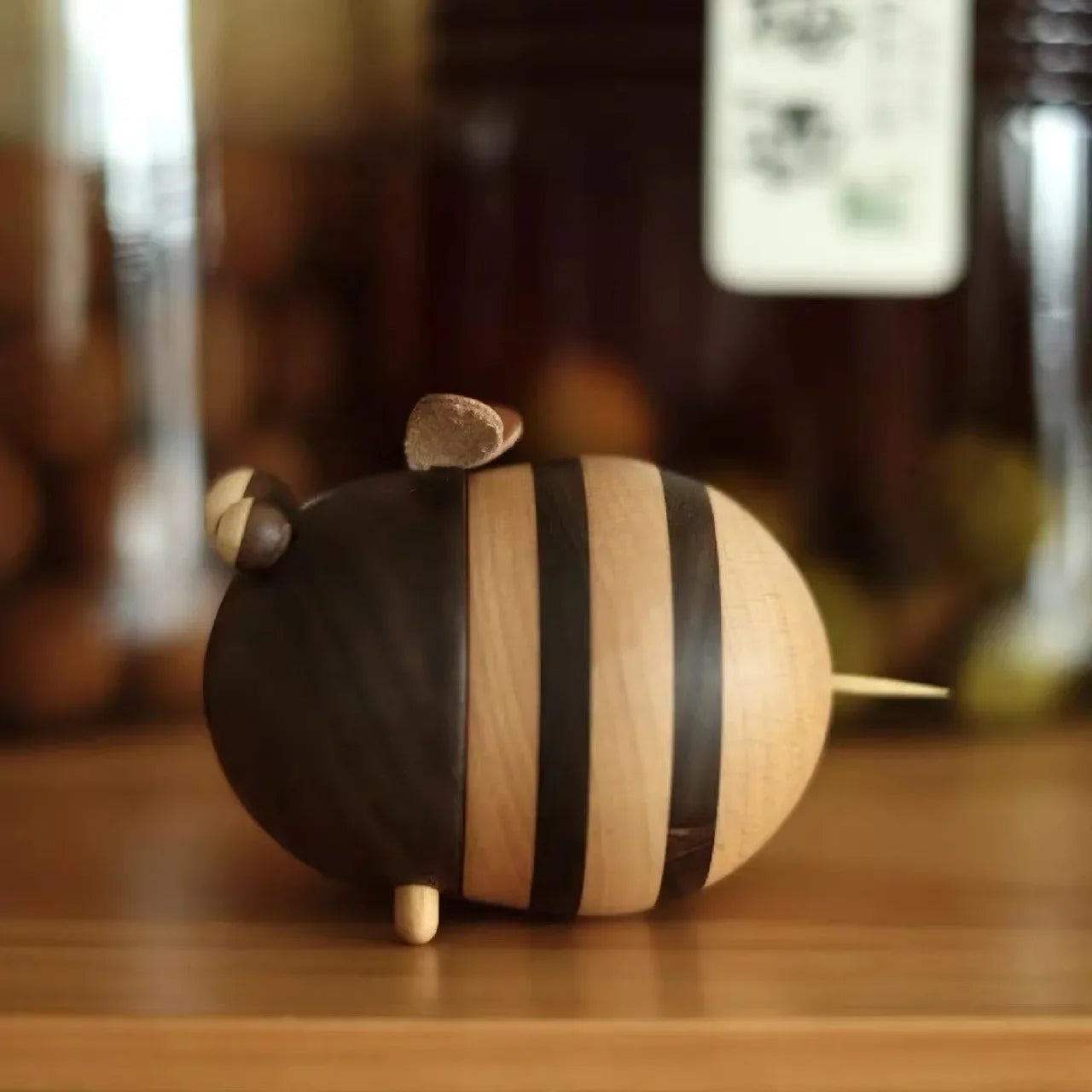 Wooden Bee Toothpick Dispenser