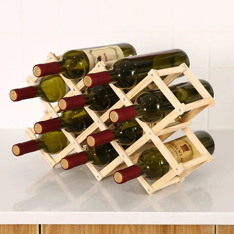 Collapsible Wooden Wine Display Rack