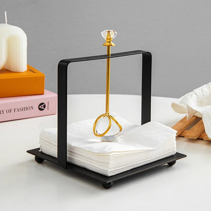 Luxe Crystal-Top Napkin Holder