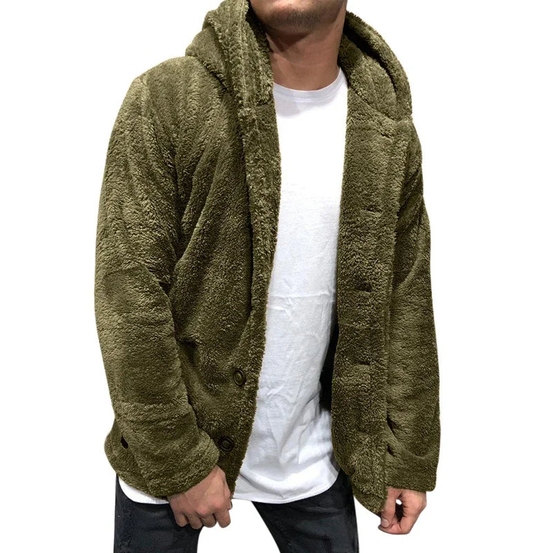 Men's Hooded Teddy Cardigan