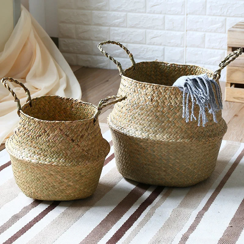 Nature's Nest Hand-Woven Wicker Flowerpot Holder