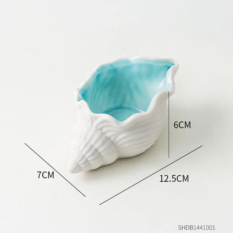 Coastal Charm Ceramic Shell Tray