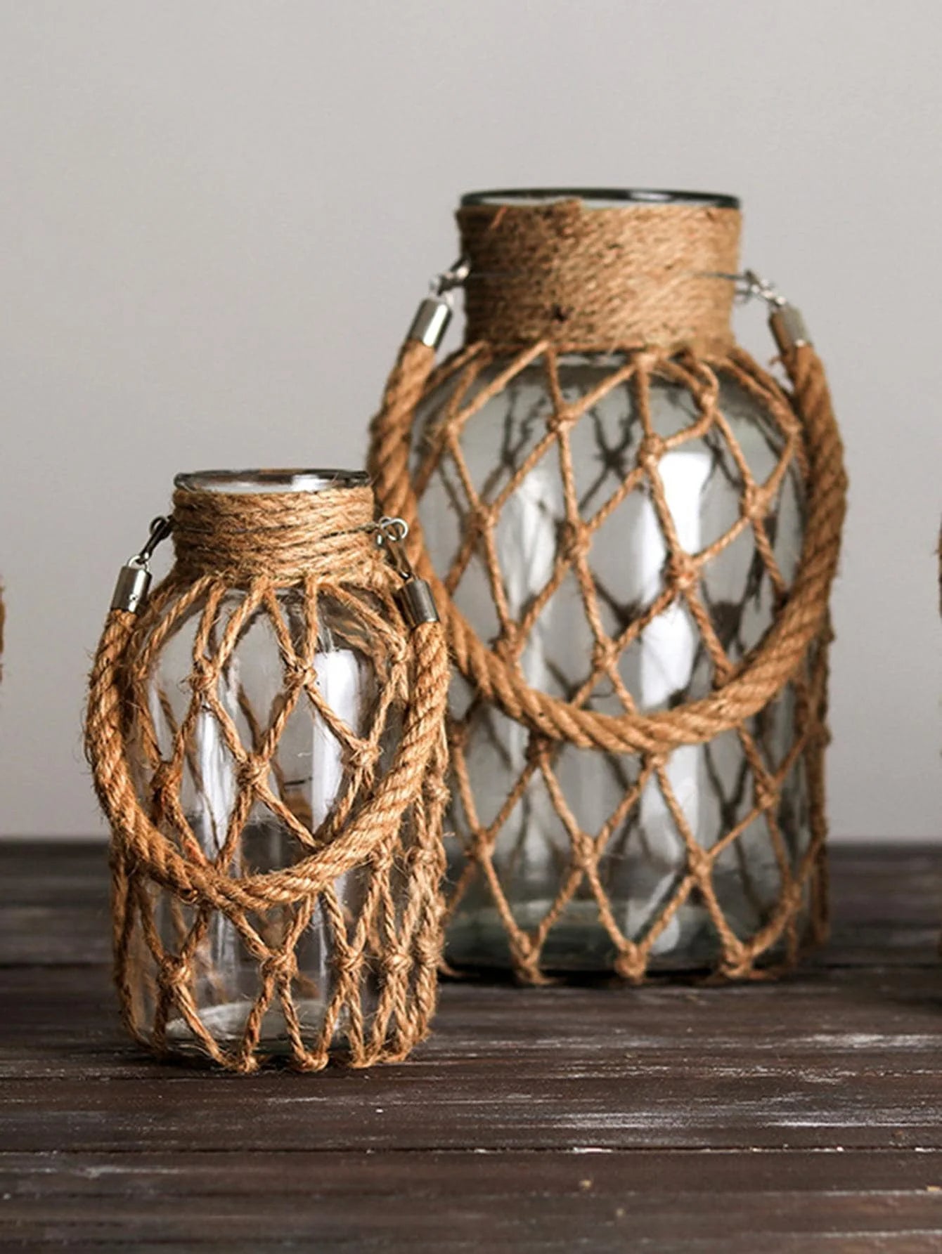 Rustic Hemp Rope Jar