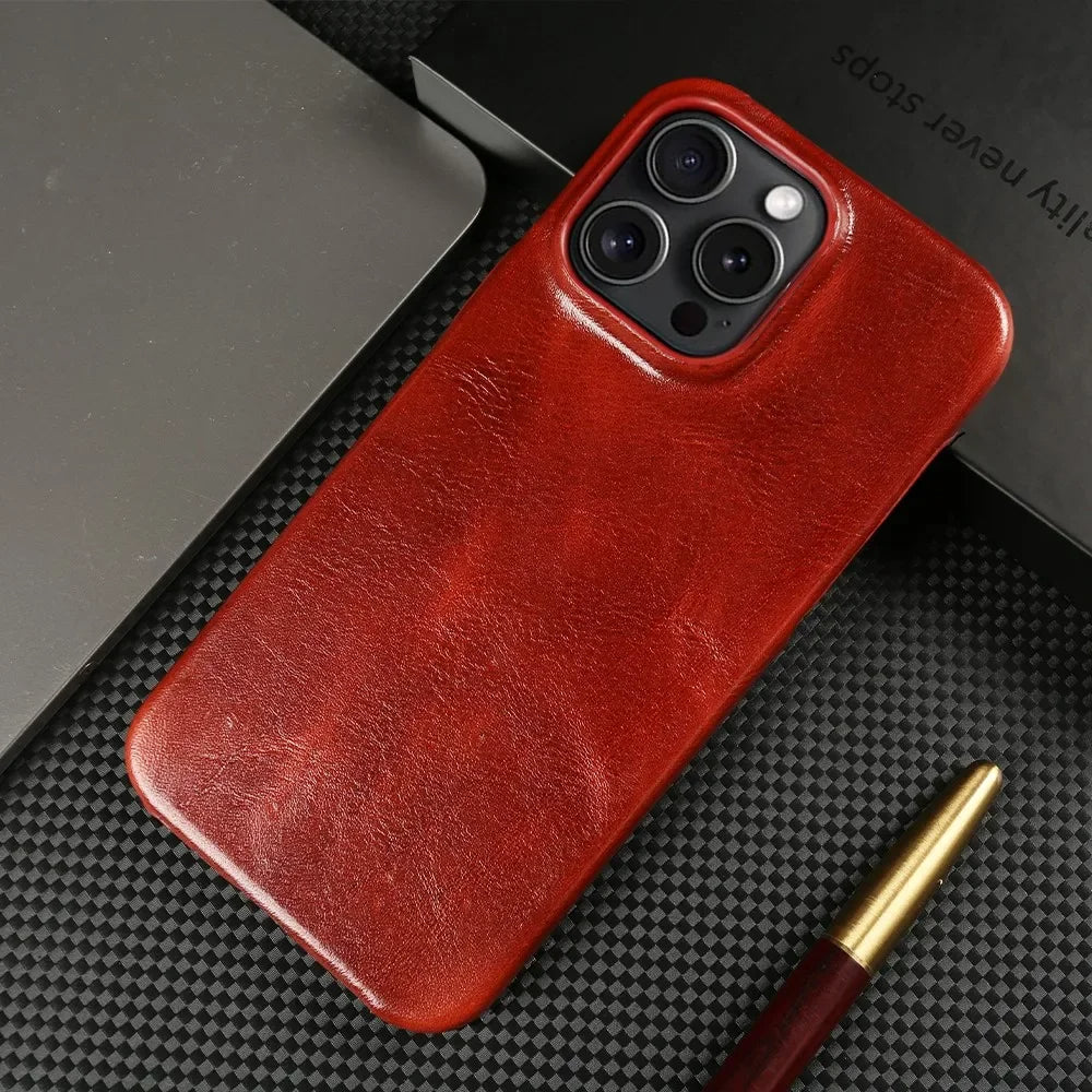 Signature Leather iPhone Shell Case