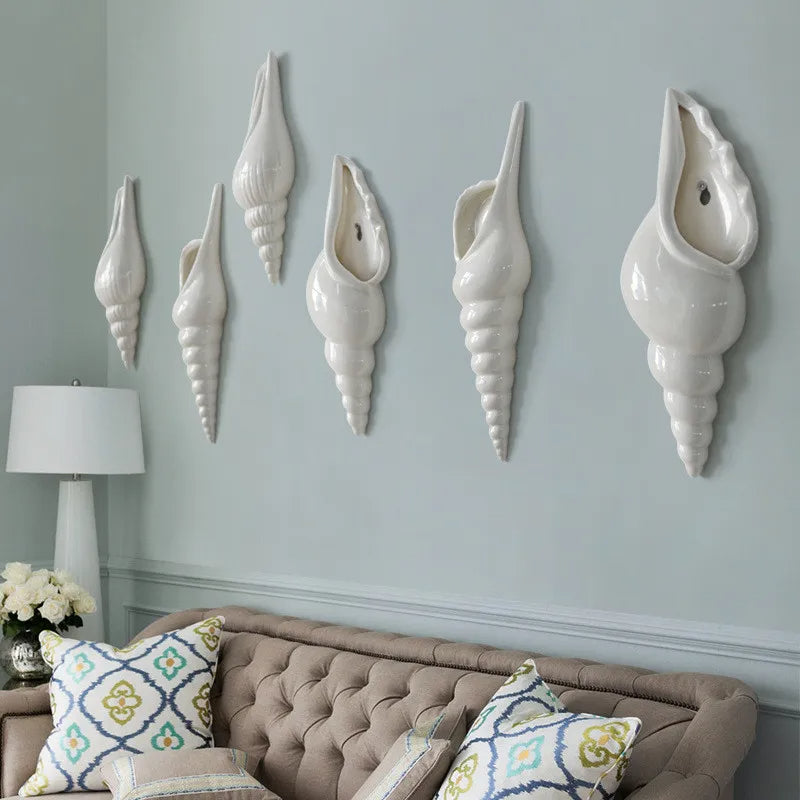 Coastal Charm Seashell Wall Vase