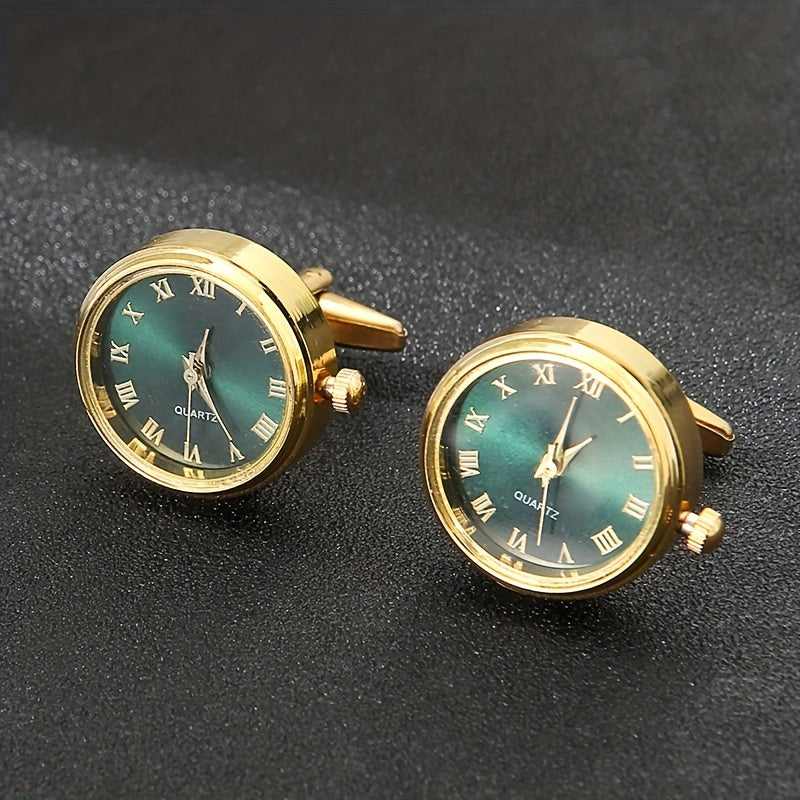 ChronoCuff Signature Watch-Embedded Cufflinks Set