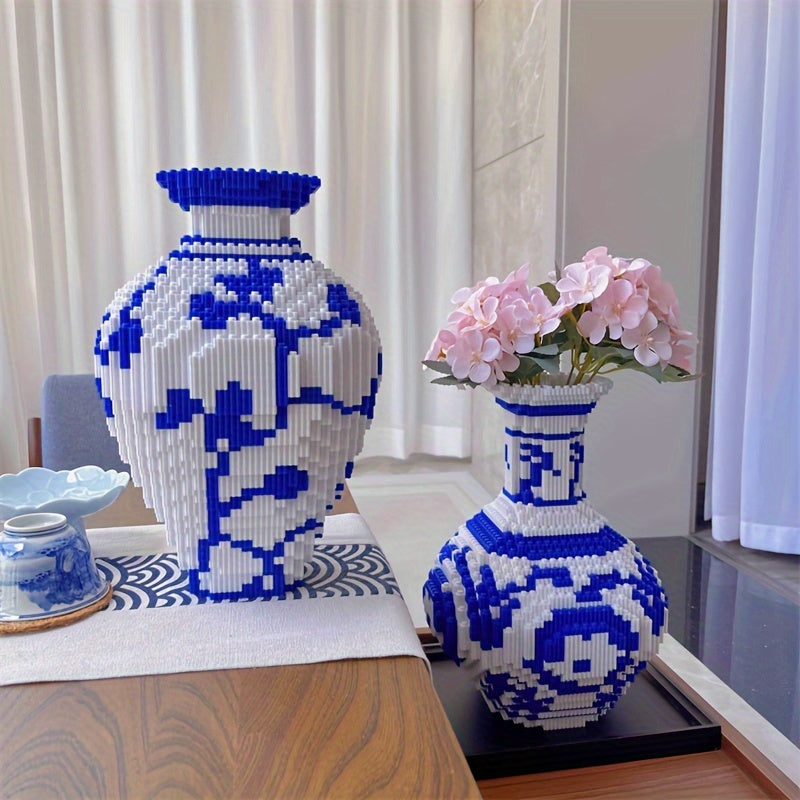 Mosaic Blue Building Block Vase