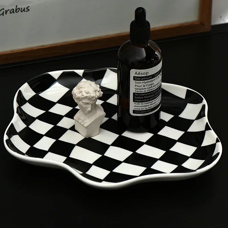 Vintage Checkered Organizer Tray