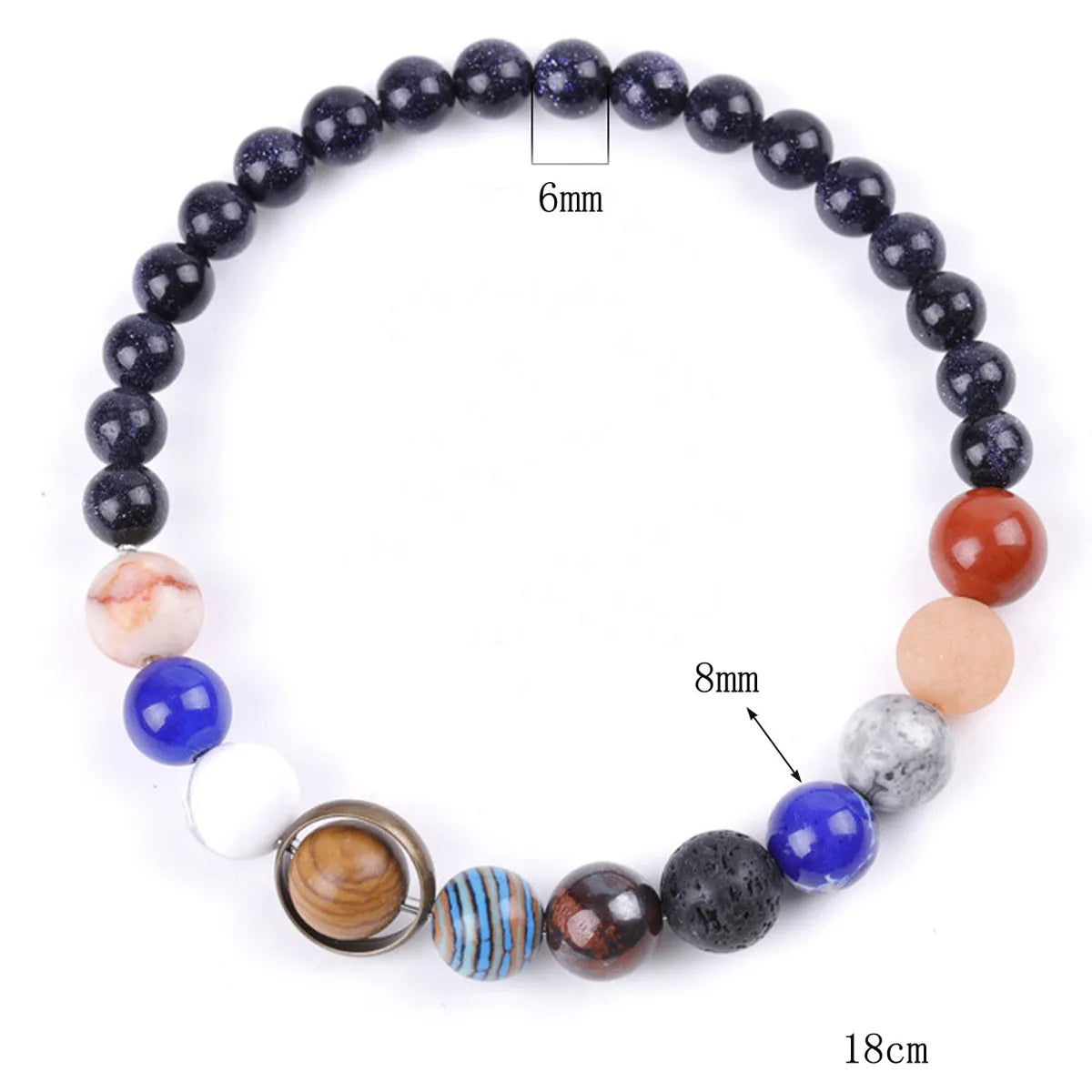 Cosmic Orbit Solar System Beaded Bracelet