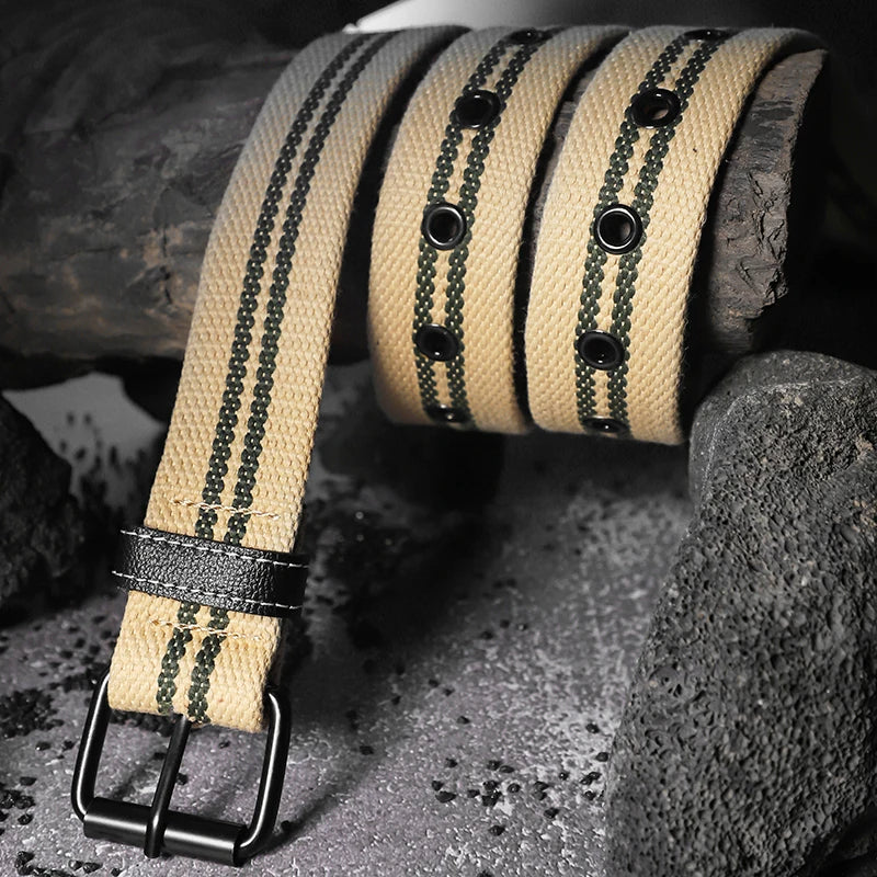 Striped Canvas Belt